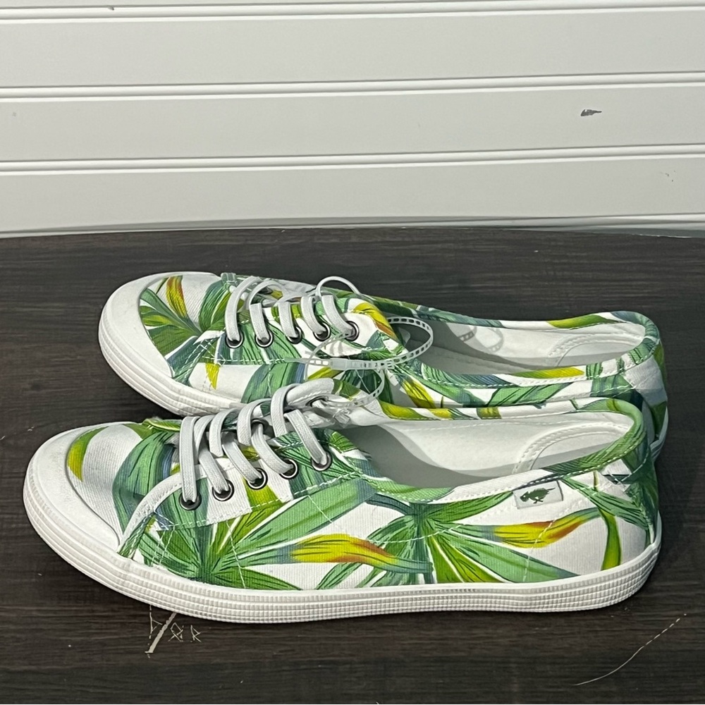 NWOT Rocket Dog Jazzin Green/White Palm Print Cotton Sneakers Size 11 - Picture 7 of 10